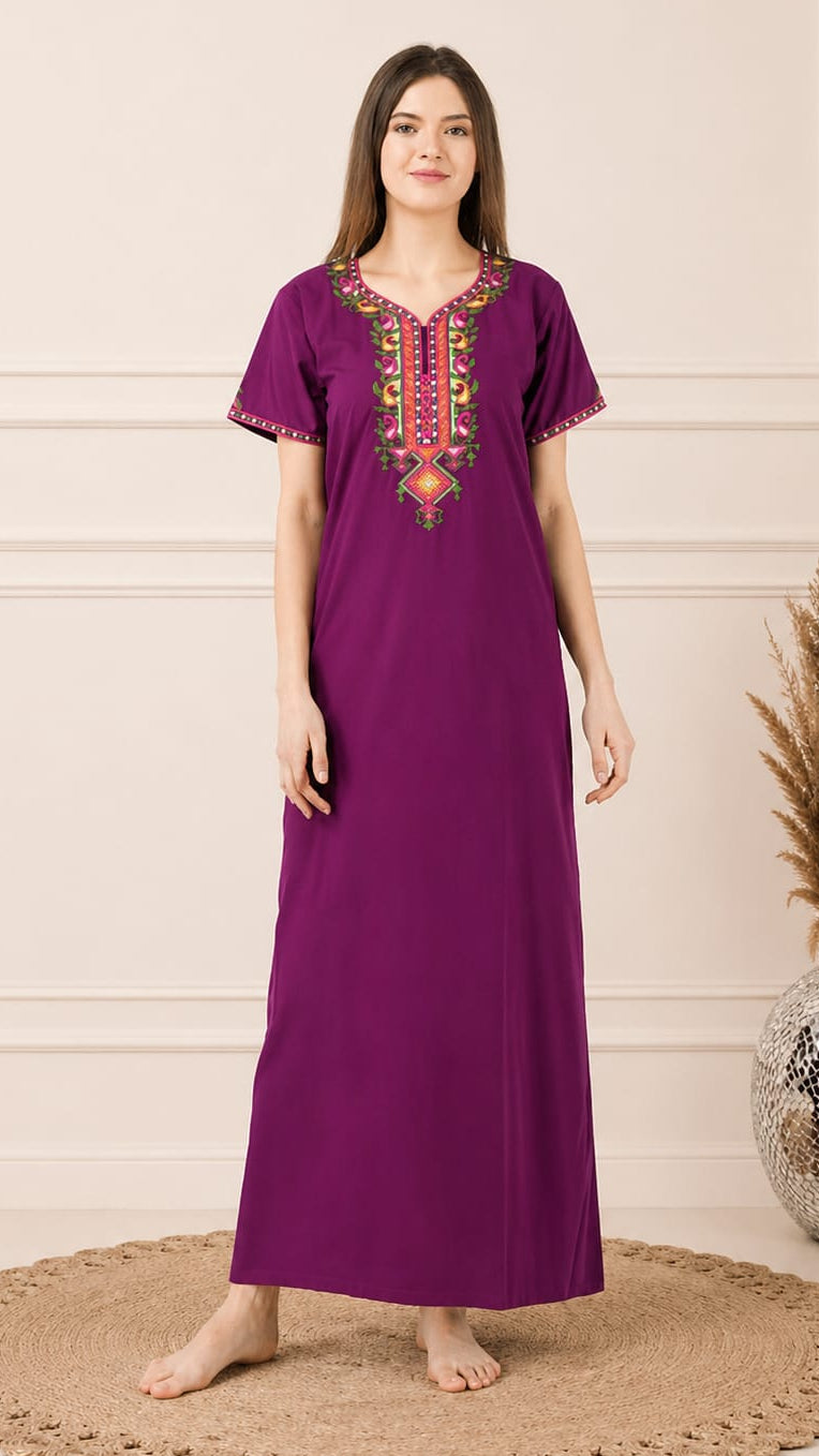 Crosswork Embroidered  Nightgown