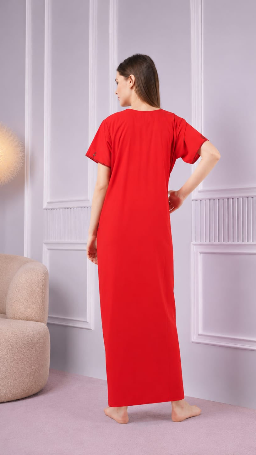 Resham Embroidery Night Gown