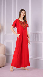 Resham Embroidery Night Gown