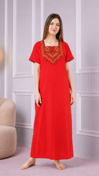 Resham Embroidery Night Gown