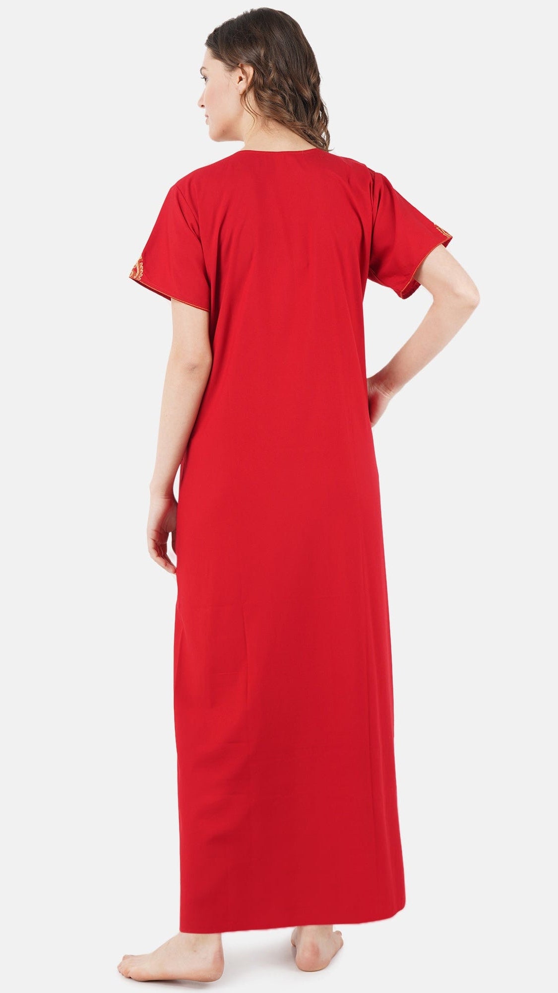 Cream Embroidery Night Gown