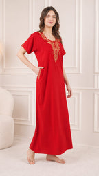 Cream Embroidery Night Gown