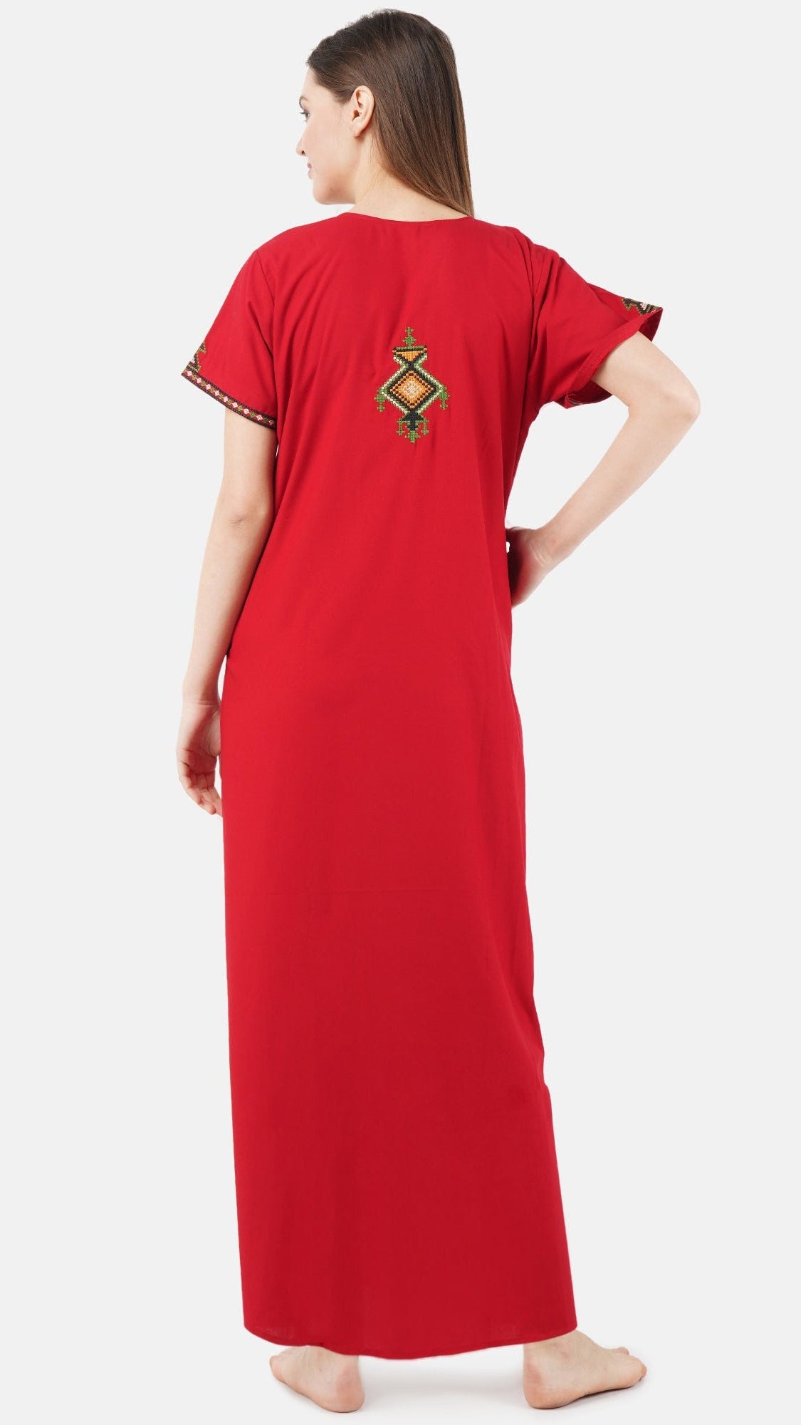 Crosswork Embroidered  Nightgown