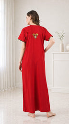 Multifloral Embroidery Night Gown