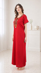 Multifloral Embroidery Night Gown