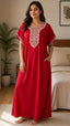 Maroon Elegance Embriodered Nightgown