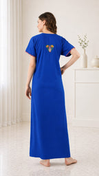 Multifloral Embroidery Night Gown