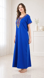Multifloral Embroidery Night Gown