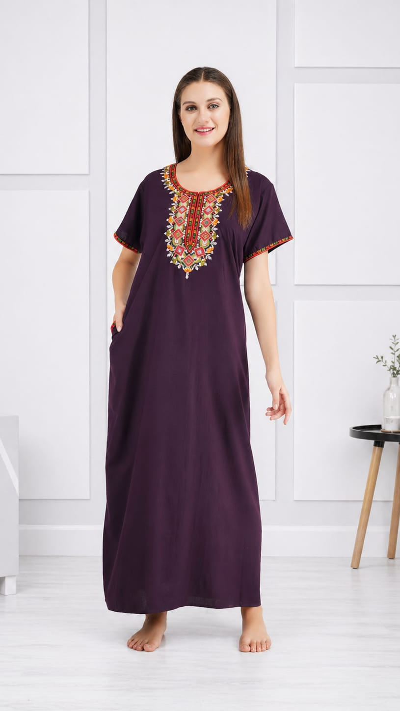 Multi Coloured Embroidered Nightgown