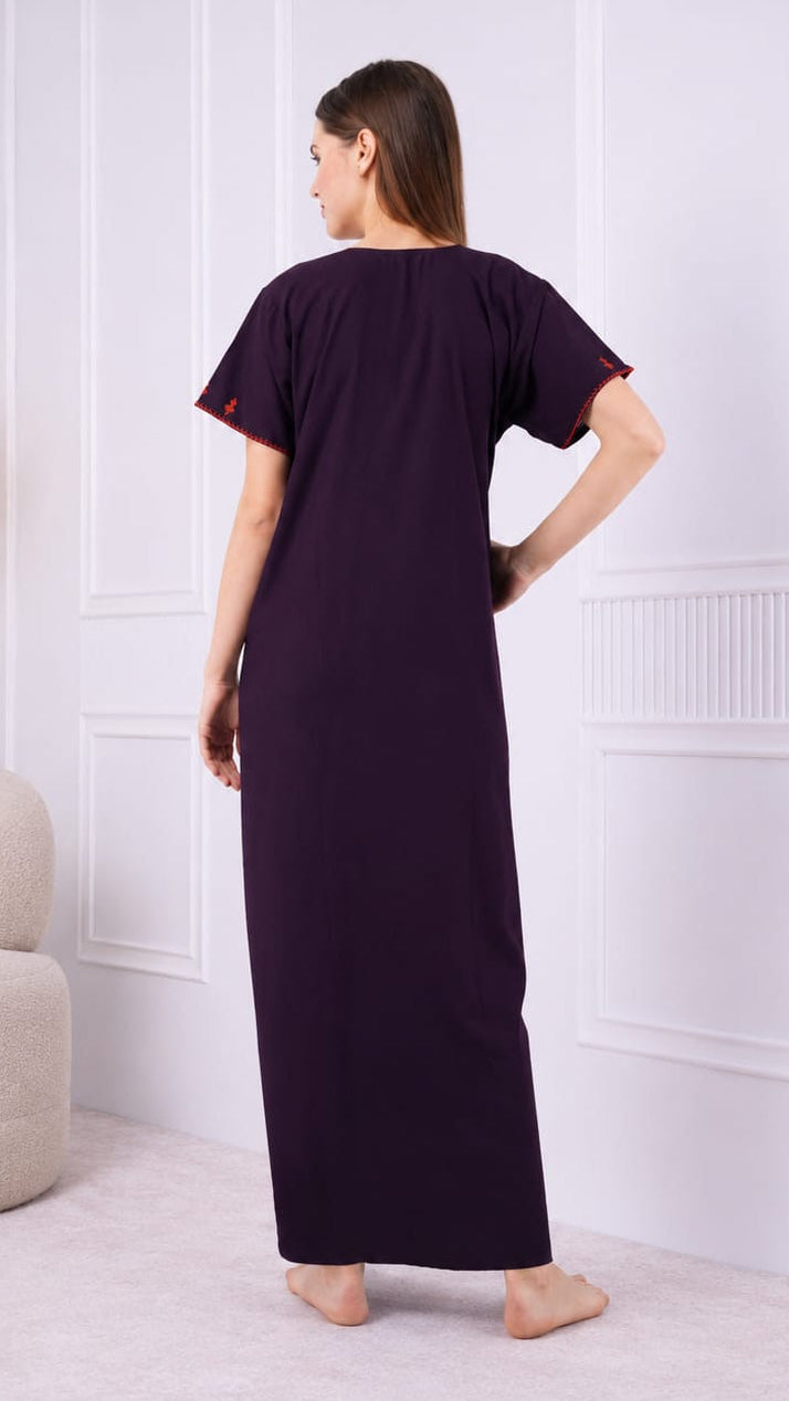 Resham Embroidery Night Gown