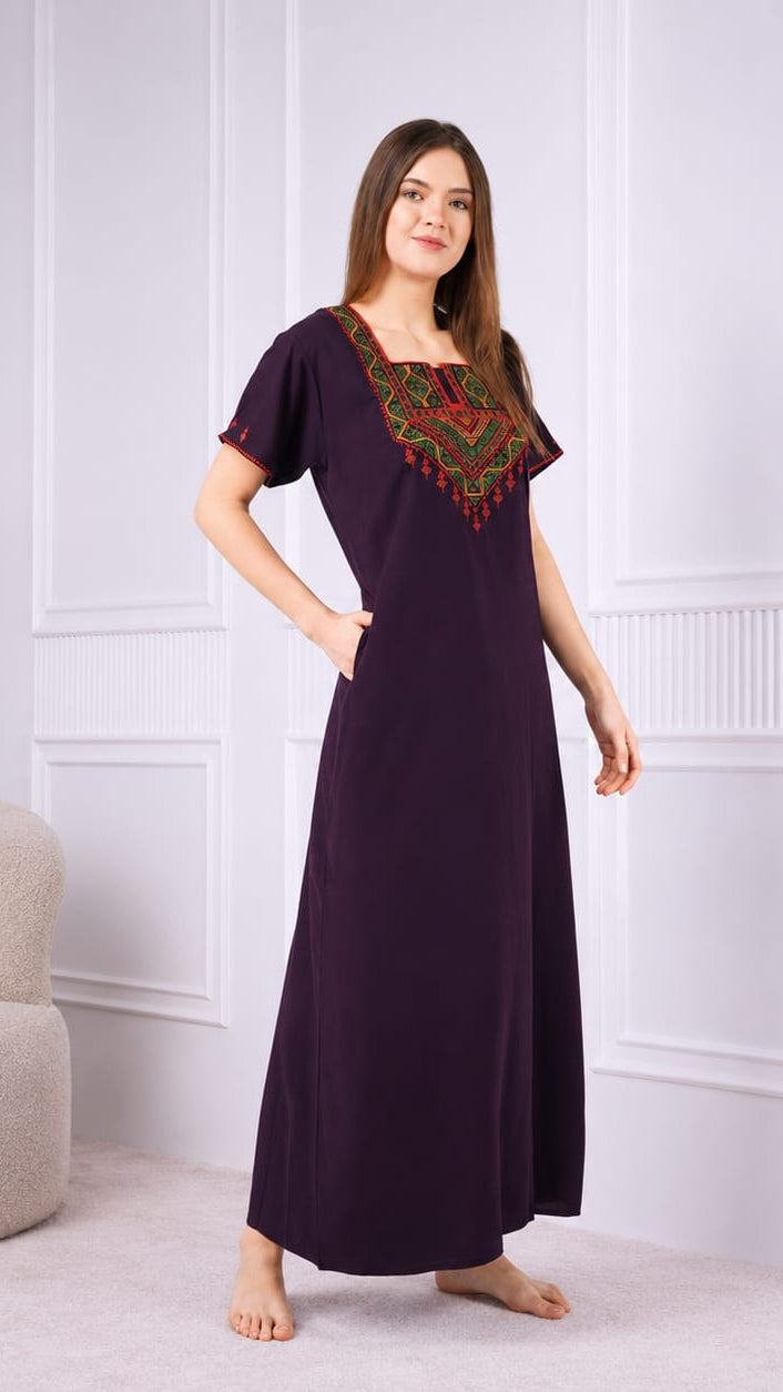 Resham Embroidery Night Gown