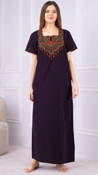 Resham Embroidery Night Gown