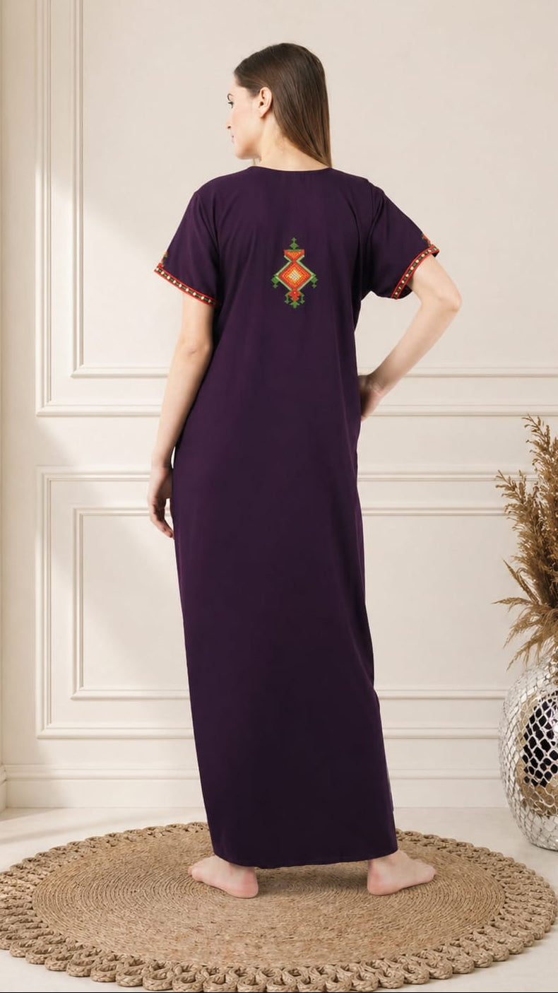 Crosswork Embroidered  Nightgown