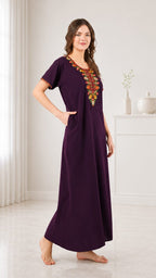Multifloral Embroidery Night Gown