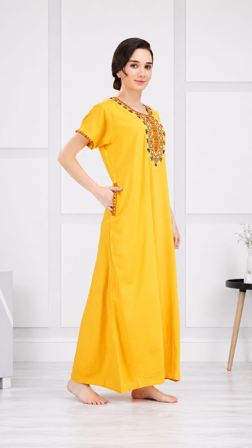 Multi Coloured Embroidered Nightgown
