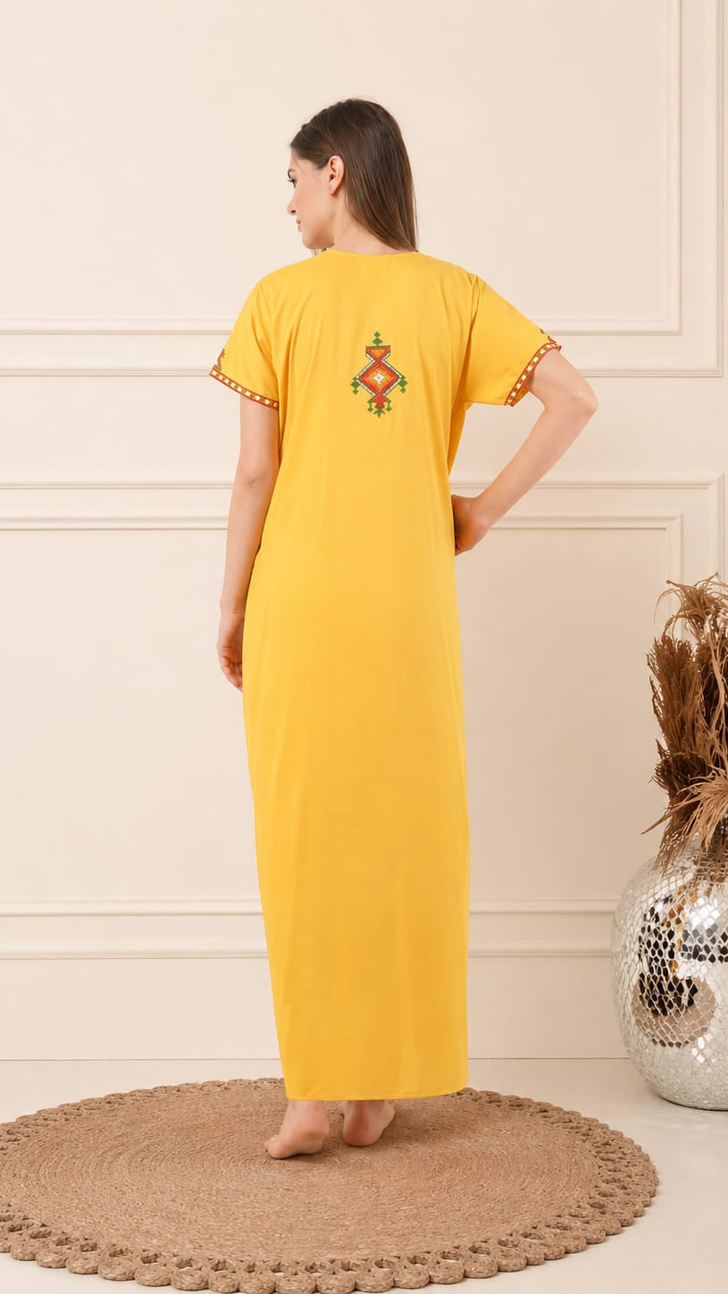 Crosswork Embroidered  Nightgown