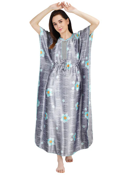 Printed Satin Kaftan
