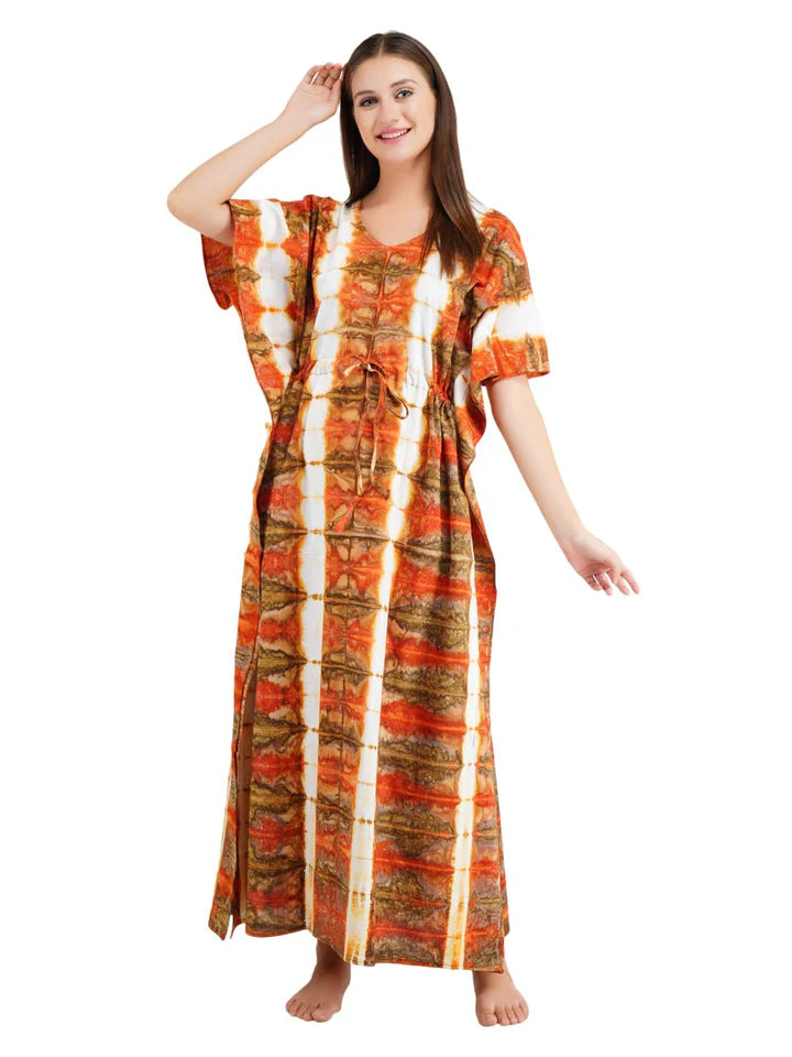 Kaftan with Beautiful Tie & Dye Colour Print Main image