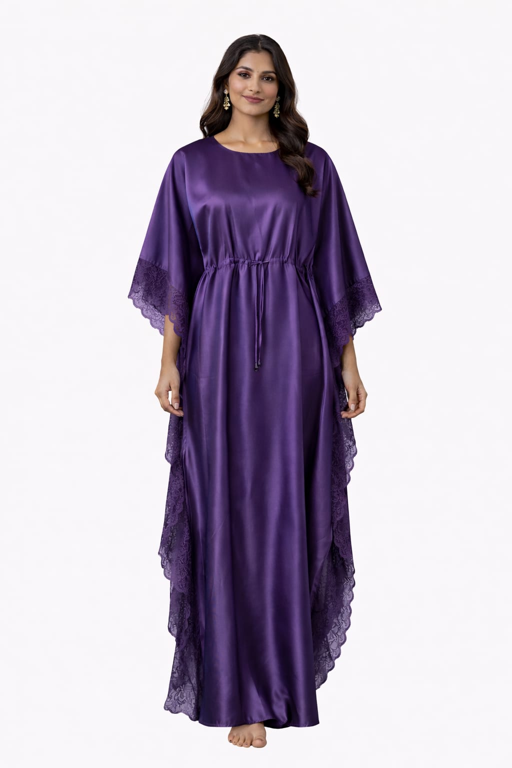 Women's Satin Lace Kaftan Gown