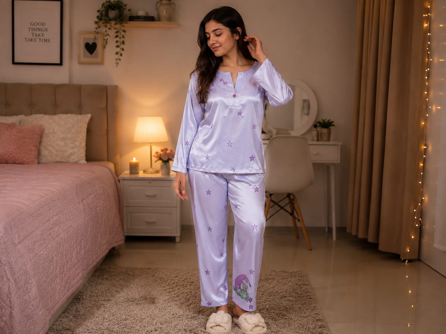 Soft Glow Satin Co-ord Set