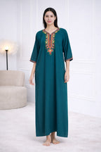 Premium  Embroidery Full Sleeve Night Gown