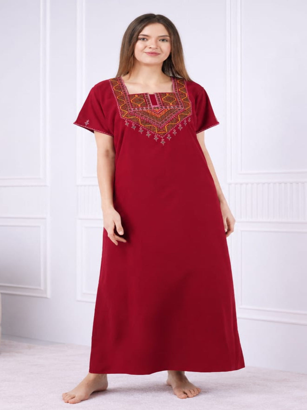 Resham Embroidery Night Gown Main image