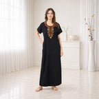 Multifloral Embroidery Night Gown