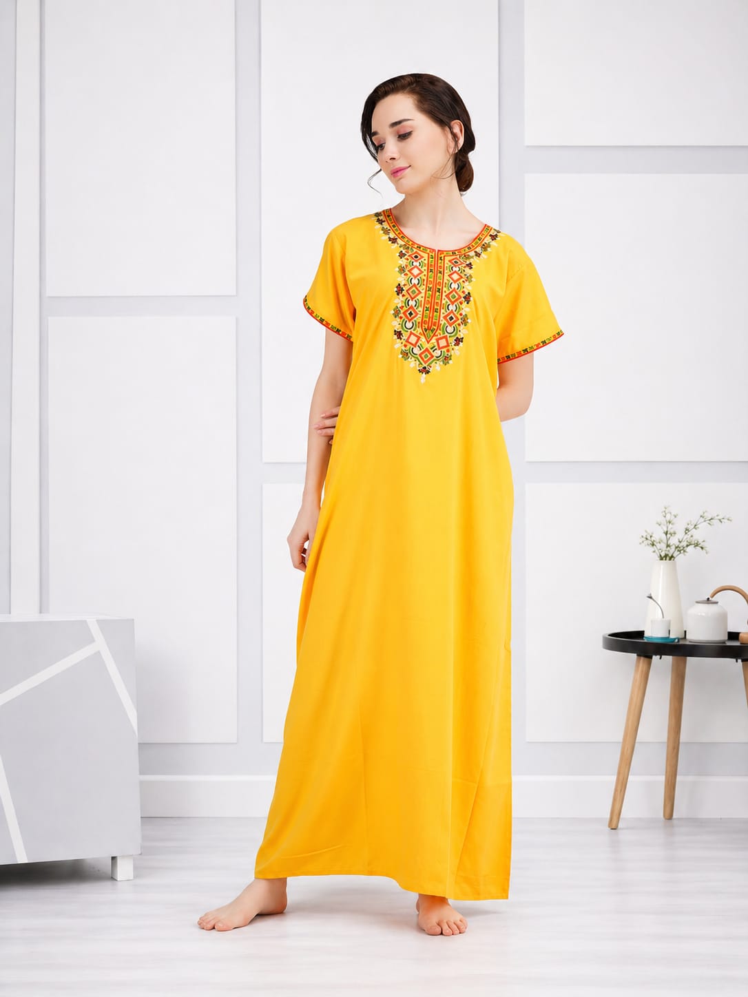 Multi Coloured Embroidered Nightgown Main image