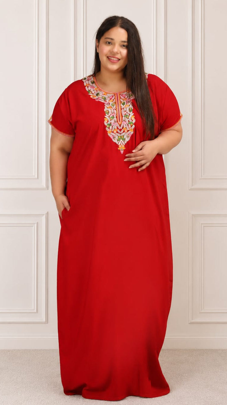 Abhlaline contrast Embroidered Nightgown Main image