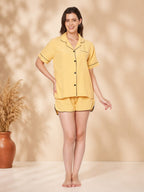 KOI-SOLID TEXTURE-SHORTS-MUSTARD-NIGHTS