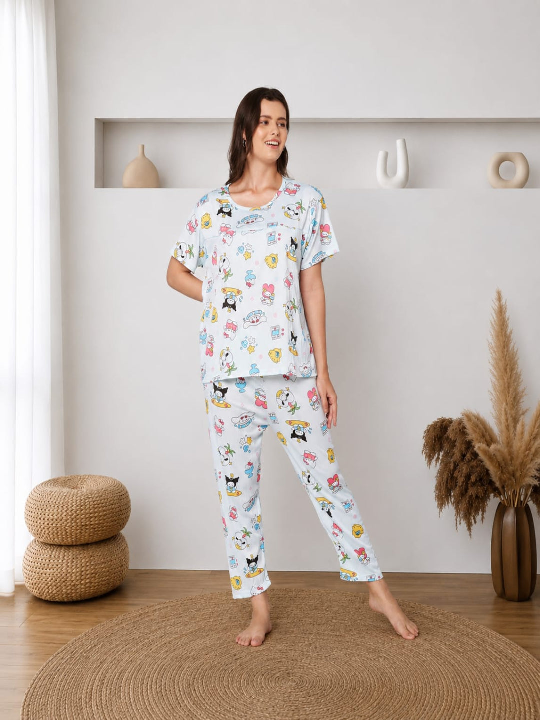 KOI-3D TEXTURE-BLUE-FULL-PAJAMASET Main image