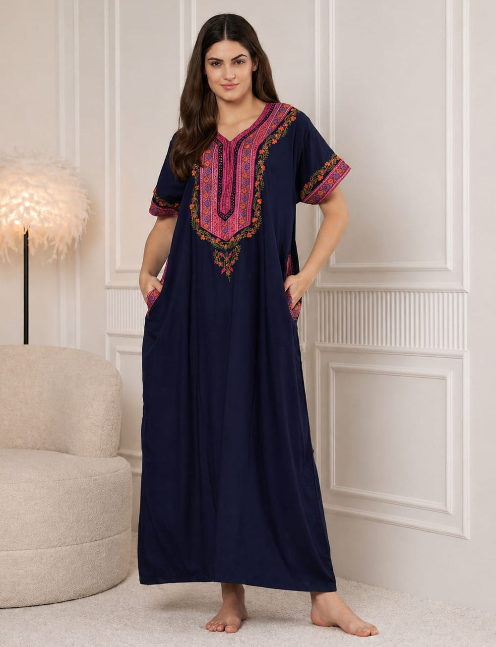 KOI SLEEPWEAR Bhopali embroidered gown Main image