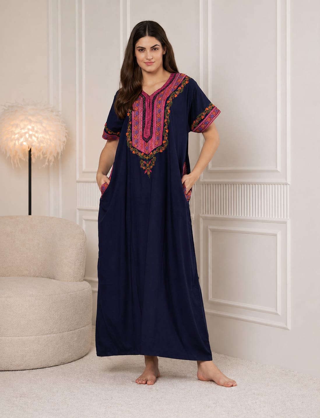 KOI SLEEPWEAR Bopali embroidered gown
