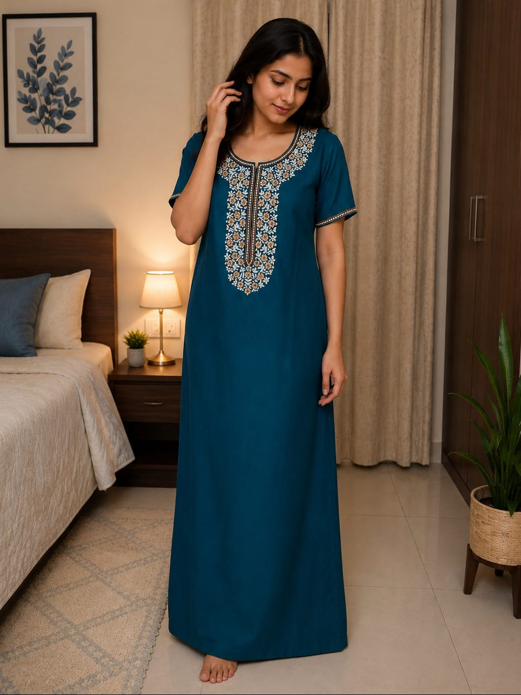 KOI Sleepwear - Women's Embroidered Night Gown Main image