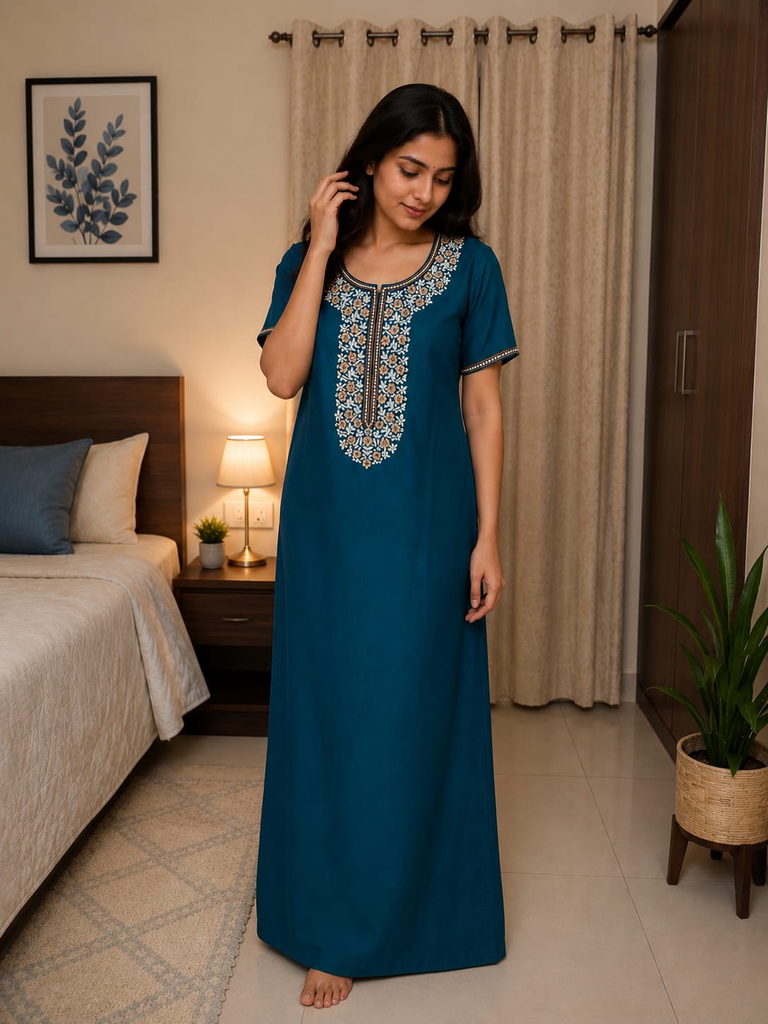 KOI Sleepwear - Women's Embroidered Night Gown