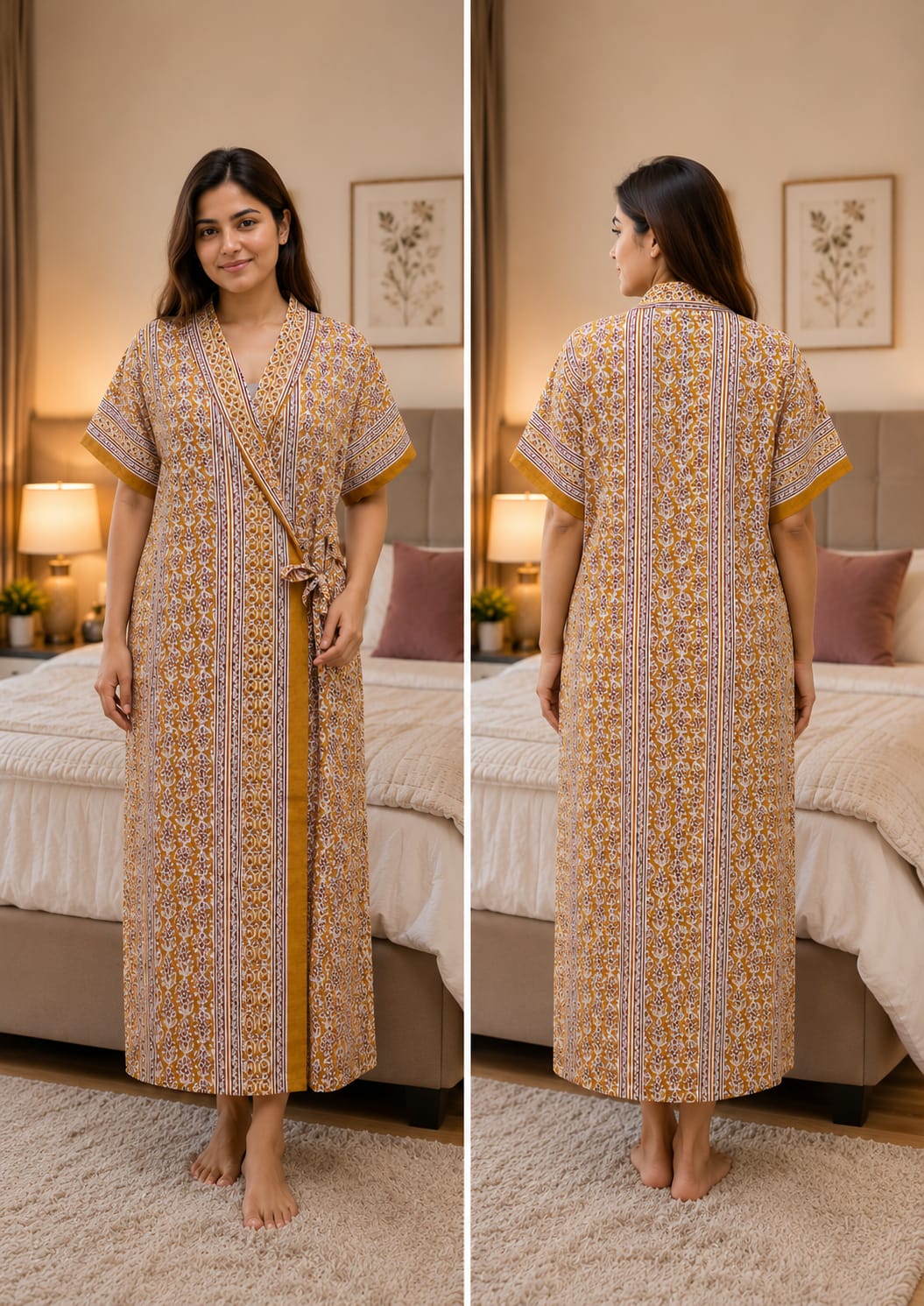 KOI Sleepwear Women's - Floral Wrap Style Night Gown