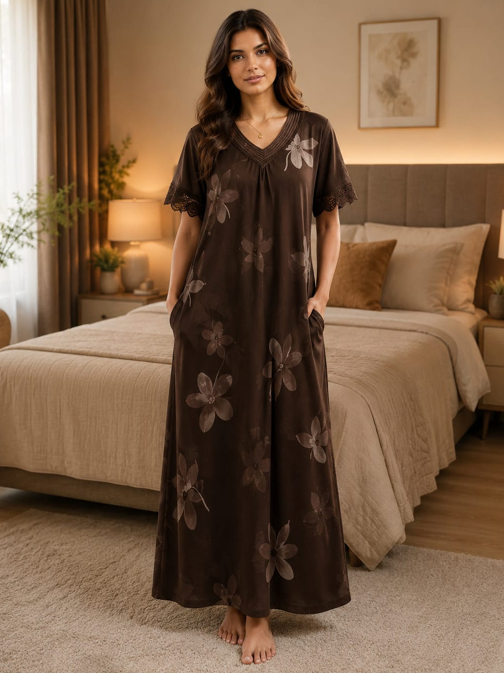 Women's Floral Night Gown Main image