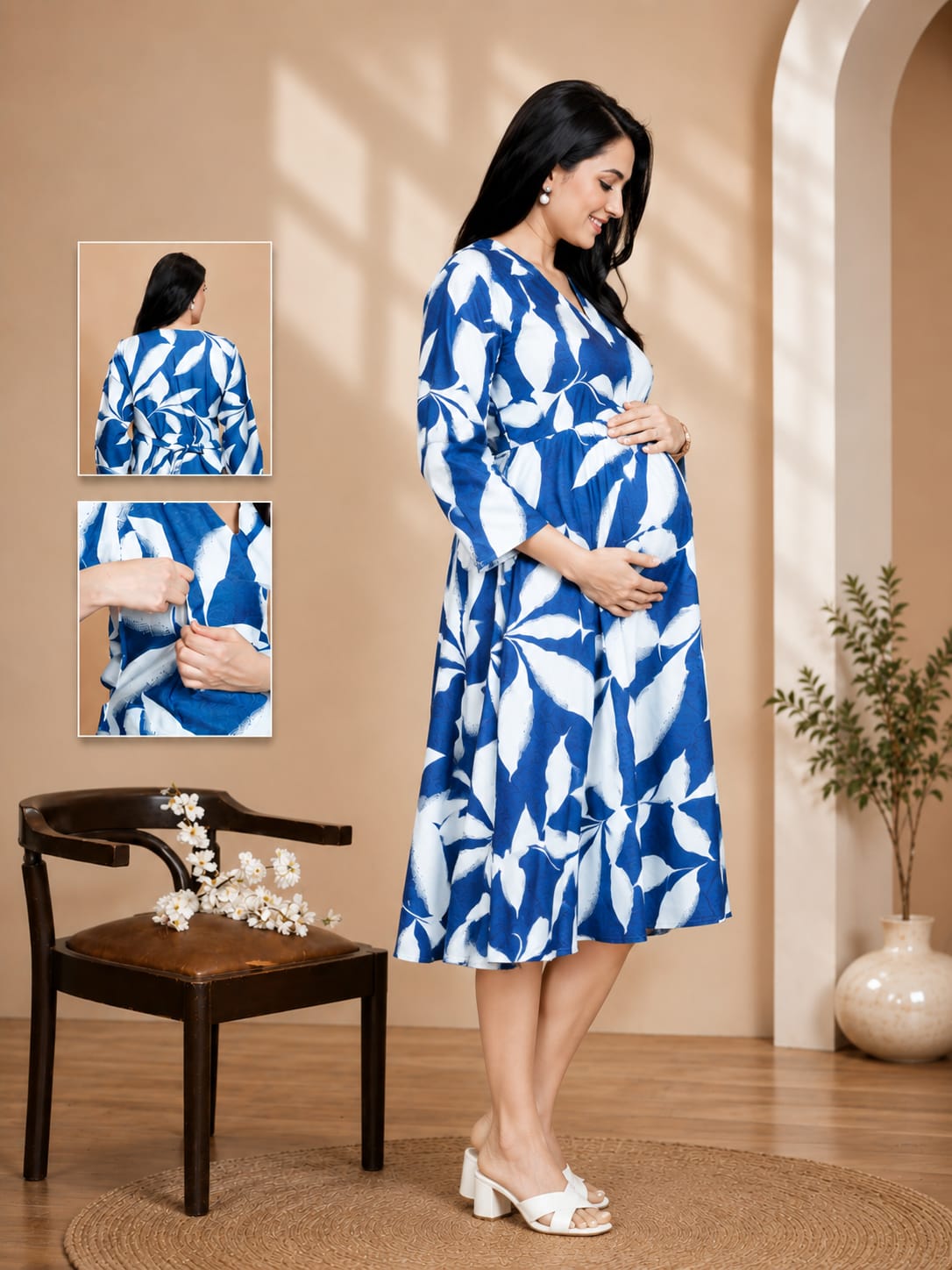 Premium Maternity Feeding Gown Secondary image