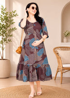 Floral Printed Maternity &amp; Feeding Night Gown