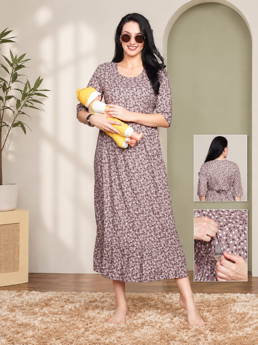 Printed Maternity Frock/Dresses Main image