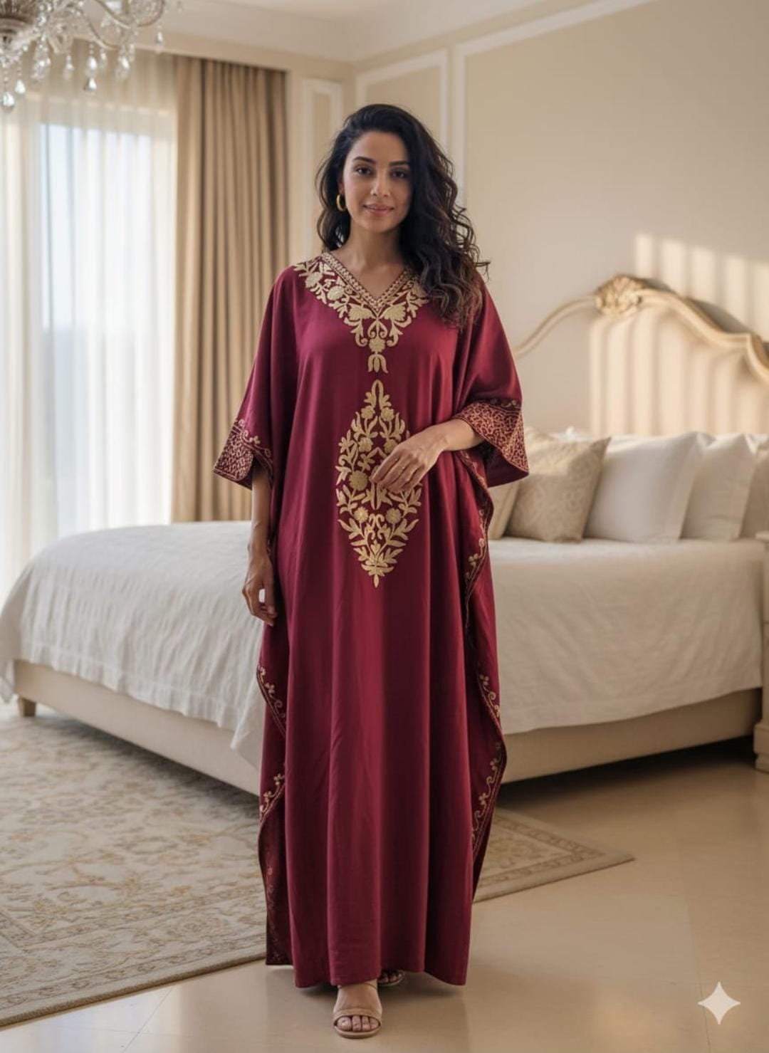 Moroccan Elegance Embroidered Kaftan