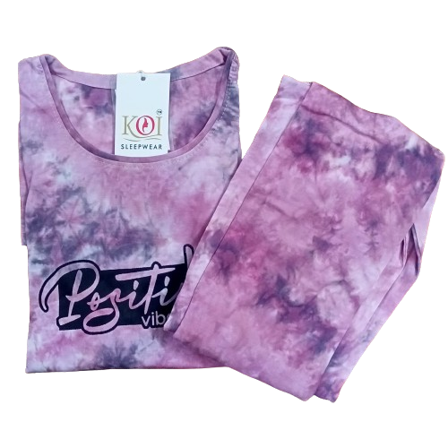 KOI SLEEPWEAR TIE DYE WOMENS NIGHTSUIT