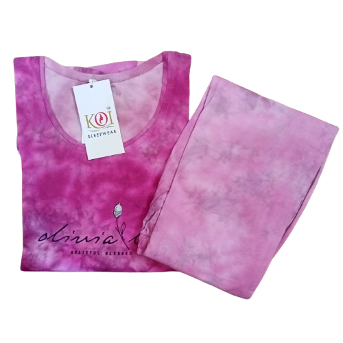 KOI SLEEPWEAR PINK TIE DYE NIGHTSUIT Secondary image