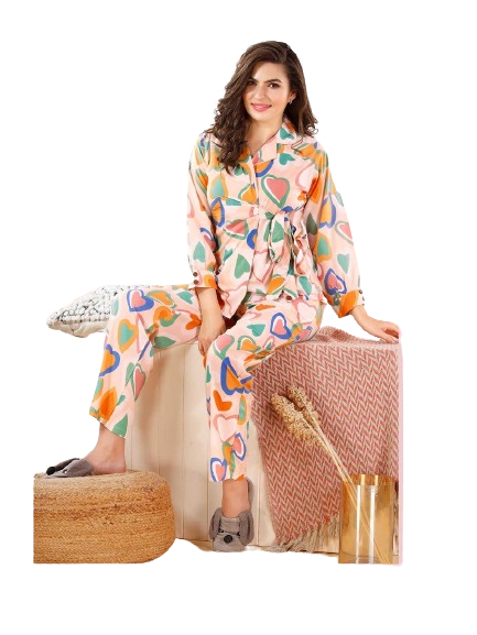 KOI SLEEPWEAR HEART PRINTED CUTE CO-ORD SET