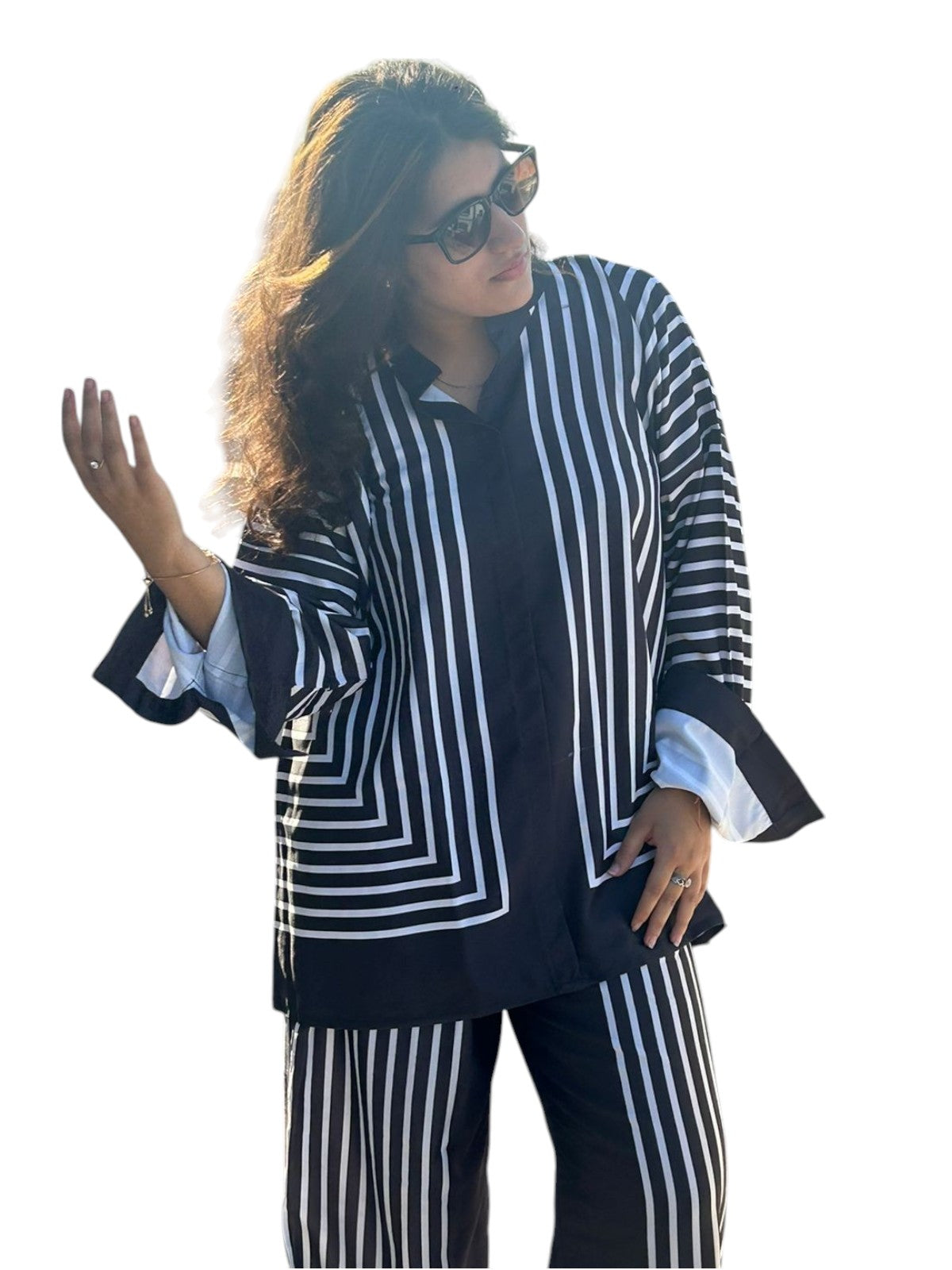 Satin Stripes Pleat Cordset
