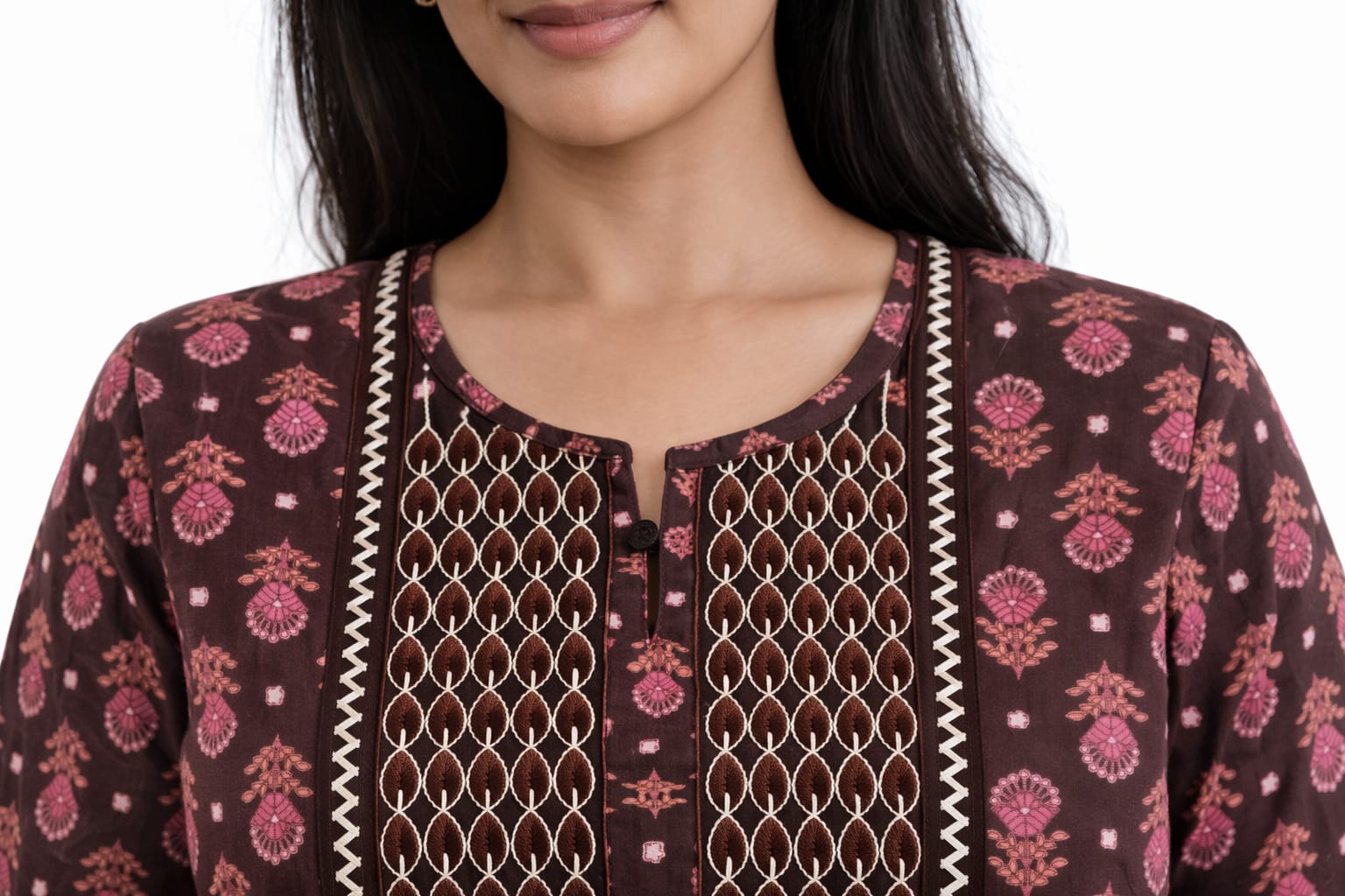 Elegant Printed Cotton Gown-DAILY HOME WEAR.