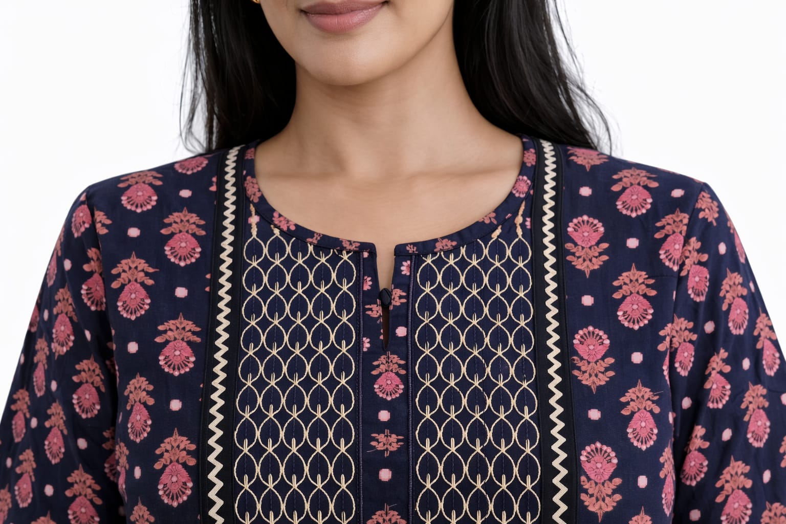 Elegant Printed Cotton Gown-DAILY HOME WEAR.