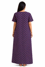 Elegant Printed Cotton Gown-DAILY HOME WEAR.