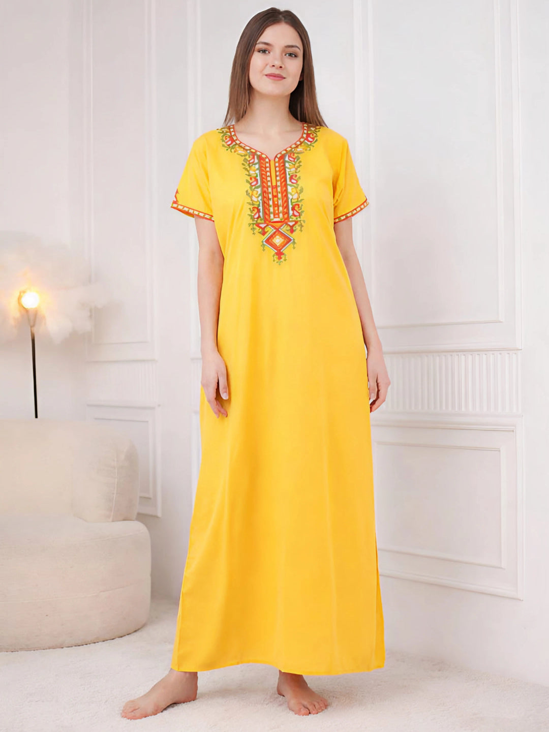 Multi Coloured Embroidered Nightgown Main image