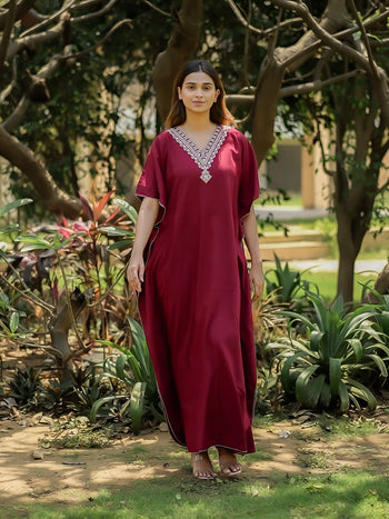 Koi Sleepwear Luxe Maroon Kaftan
